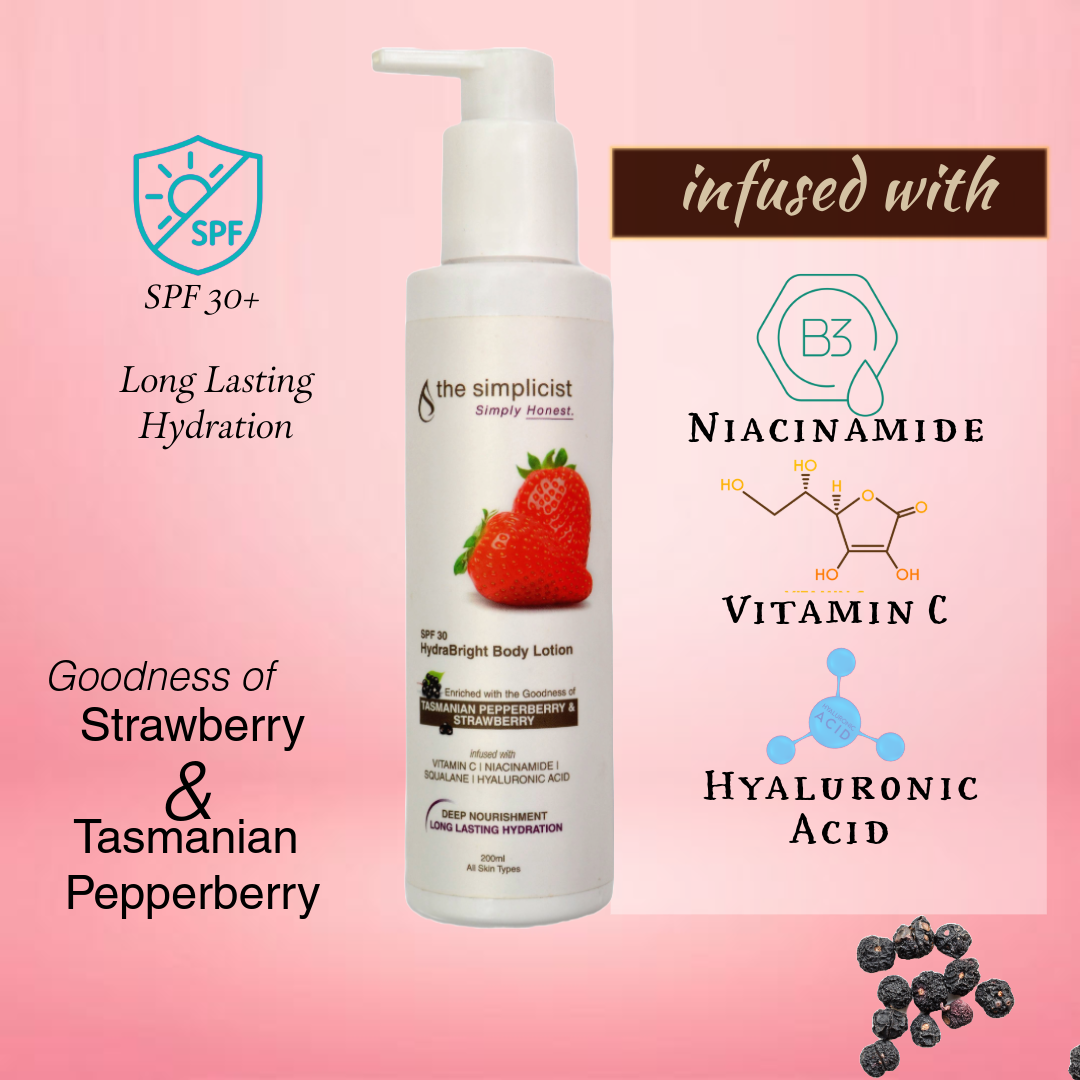 HydraBright Body Lotion SPF 30 | Hydrate. Repair. Glow | 200 ml
