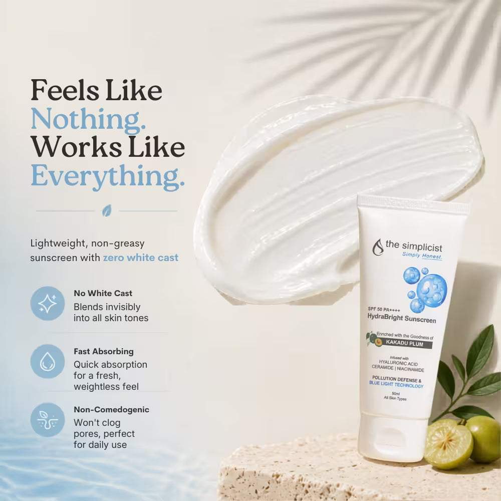 Lightweight sunscreen for oily skin non sticky no white cast suitable for daily use