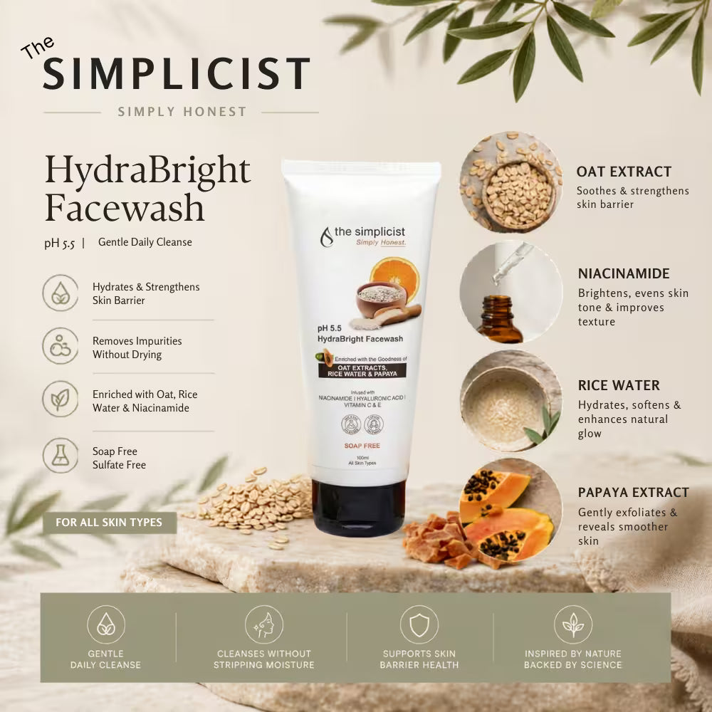 Gentle facewash with niacinamide and orange extract for clear balanced skin